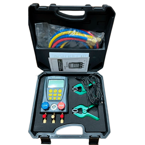 MANIFOLD DIGITAL ANALIZADOR DE GASES REFRIGERANTES MG-E3410A CON MANGUERA PARA R410 DE 1.5M - COOLWAY