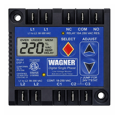 PROTECTOR DE VOLTAJE Y CICLOS CORTOS DIGITAL MONOFASICO DSP-1 70-325 VAC - WAGNER